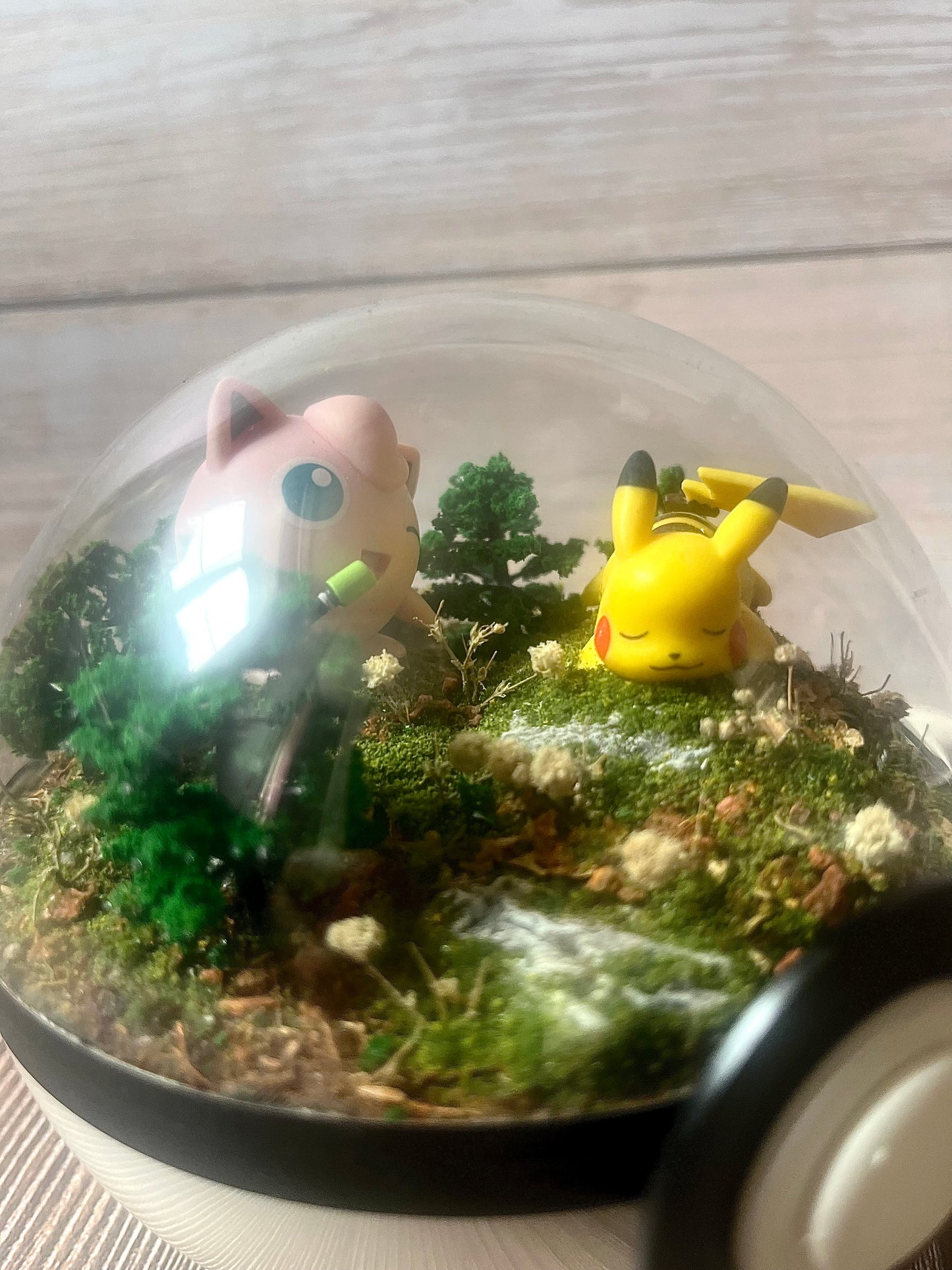 PIKACHU and JIGGLYPUFF (Medium 12cm) PokéBall Diorama Terrarium