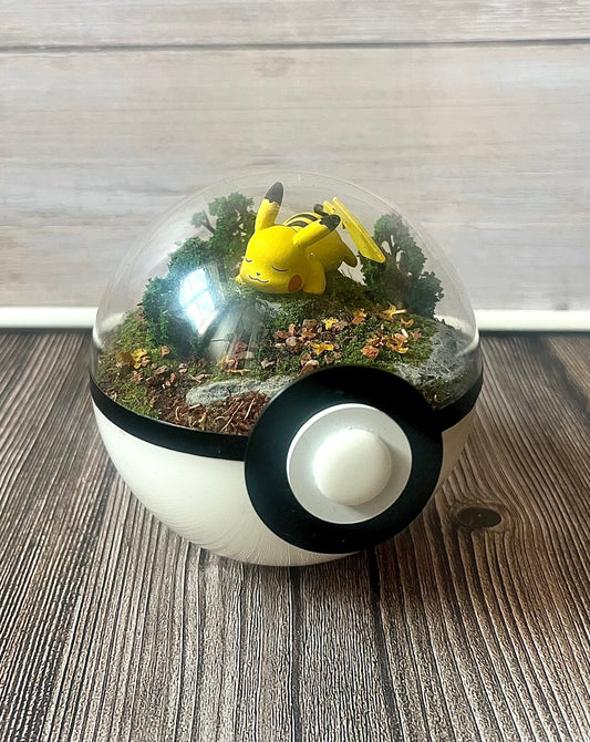 PIKACHU (Small 10cm) PokéBall Diorama Terrarium